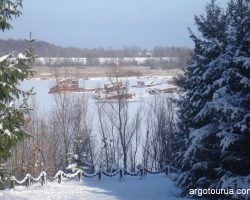 River Port Chernobyl at winter time