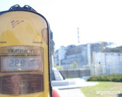 Geiger Counter with 2.88 Sv/H level of radiation.